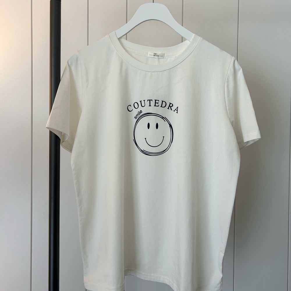 Coutedra White Smiley Face T-Shirt